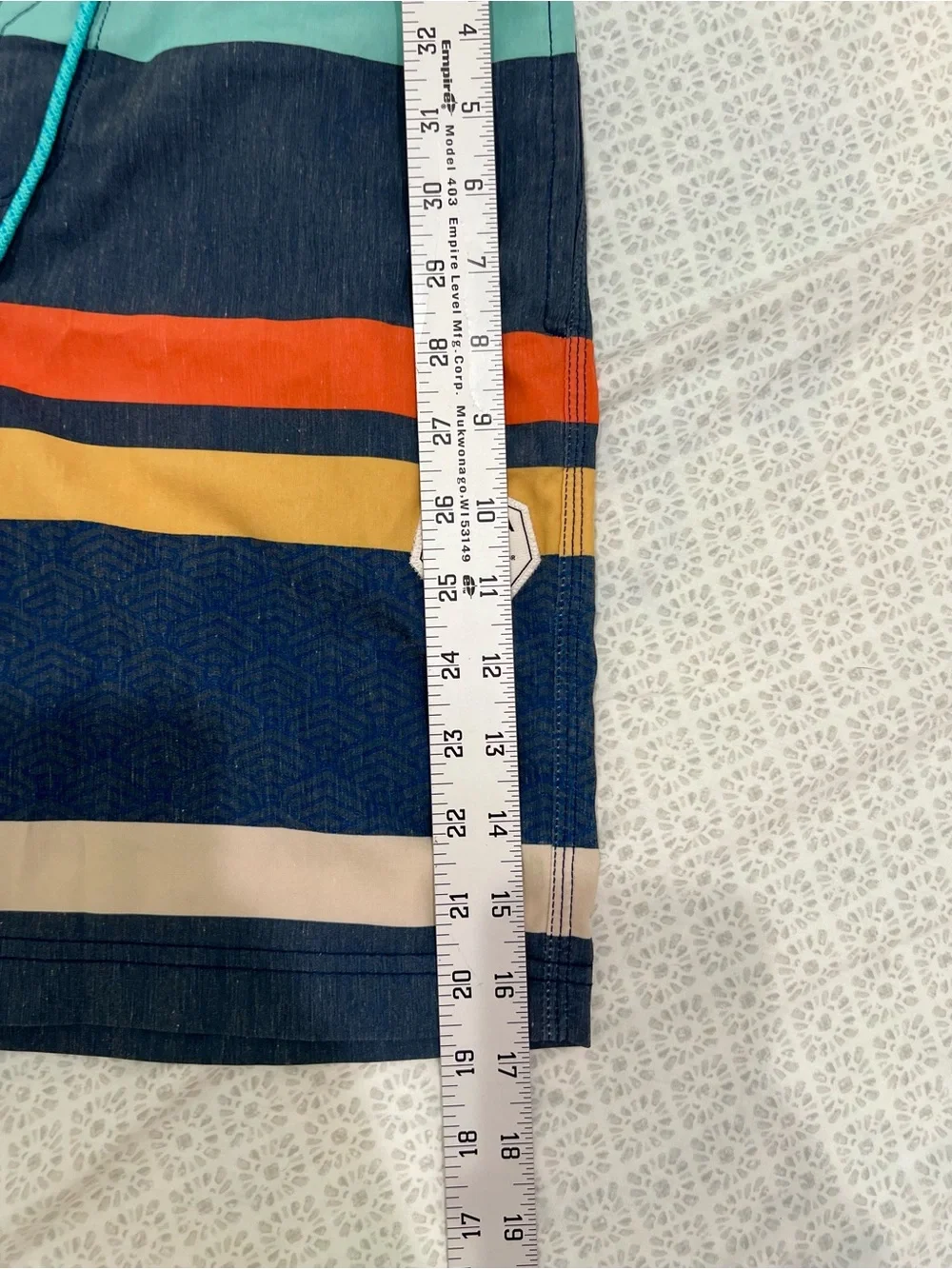 Vissla Boardshorts Men’s Size 27 Striped Upcycled Coconut Poly Swim Trunks